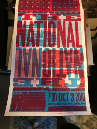 The National October 3 2010 Nashville Hatch Print Concert Poster Rare