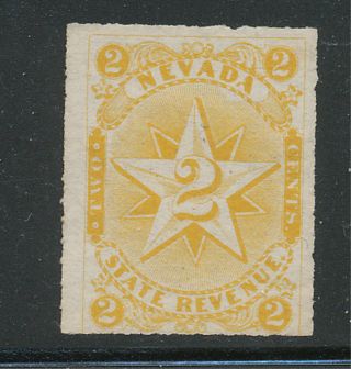 30 - Nevada 2c Documentary Revenue Tax Stamp Rare Lemon Yellow,