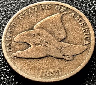 1858 Flying Eagle Cent 1c One Cent Better Grade Rare 17987