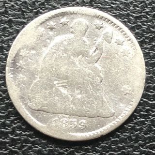 1859 O Seated Liberty Half Dime 5c Orleans Rare Circulated 11595