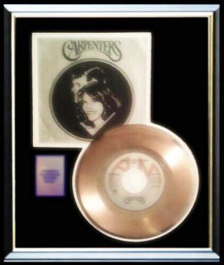 Carpenters Karen Richard Rare Gold Record Disc 45 Rpm Only Yesterday