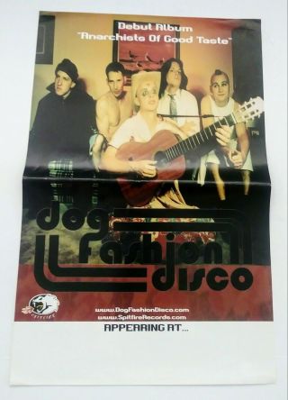 Dog Fashion Disco Rare 2001 Double Sided Tour Promo Poster Of Anarchists Cd