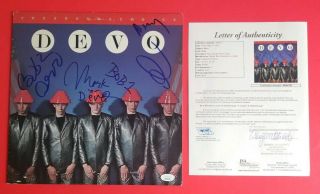 Rare - Devo Complete Band X5 Signed " Freedom Of Choice " Lp Album With Jsa Psa
