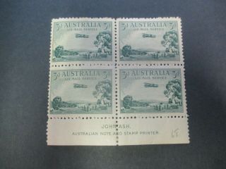 Pre Decimal Stamps: Airmail Imprint Block Of 4 - Rare (c64)