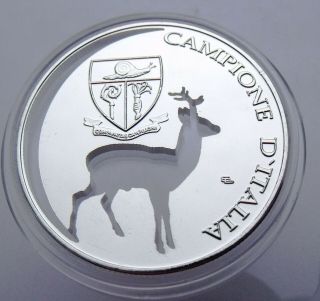 CAMPIONE D ' ITALIA - ITALY 100,  000 LIRE 2018 DEER - RARE 40mm CUTTED INSIDE COIN 2