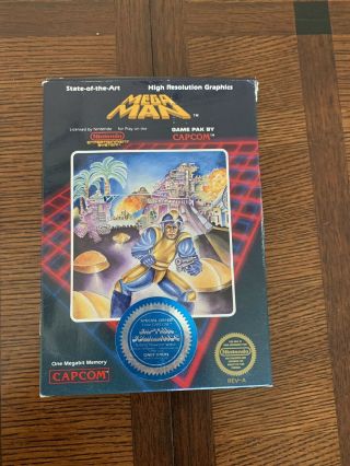Mega Man 1 Nes 1987 Cib Box Nintendo Rare Captain Commando Sticker