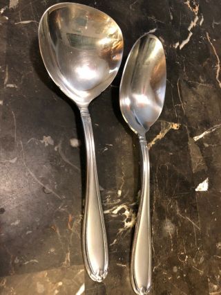 Princess House Barrington Large Serving Spoons Set Of Stainless Steel Rare