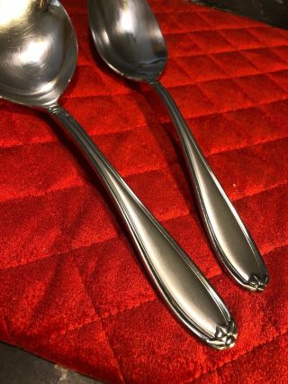 Princess House Barrington Large Serving Spoons Set of Stainless Steel RARE 5
