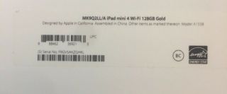 Apple iPad mini 4 128GB,  Wi - Fi,  7.  9in - Gold WOW Rarely,  in orig box 6