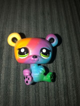 Littlest Pet Shop Very Rare Colorful Rainbow Panda Bear Authentic Lps