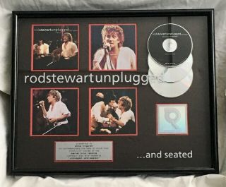 Rod Stewart 1993 Riaa " Unplugged " Triple Platinum Record / Cd Award - Rare