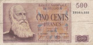 100 Francs Fine Banknote From Belgium 1958 Pick - 130 Very Rare