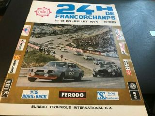 Le Mans - - - 24 Hour Race 1974 - - Programme And Scorchart - - Very Rare