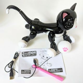 ❤️ Zoomer Kitty Interactive Cat Pet Kitten Black/White Electronic Kids Toy.  Rare 2