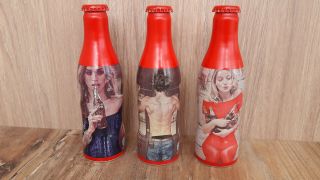 Rare Set Of 3 Aluminium Bottles Coca - Cola Taste The Feeling 2016