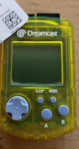 Sega Dreamcast Yellow Vmu Memory Card Rare (&)