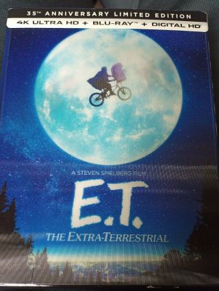 E.  T.  The Extra Terrestrial 4k Ultra Hd Blu Ray 2 Disc Set,  Rare Oop Slipcover