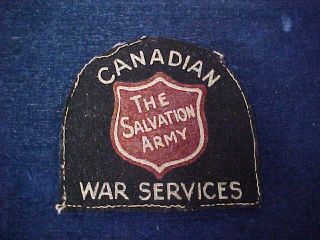 Rare Orig WW2 Pair Cloth Flashes The Salvation Army - Canadian War Services 2