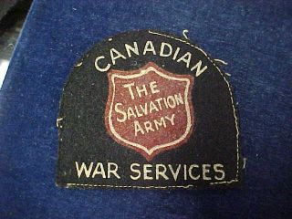 Rare Orig WW2 Pair Cloth Flashes The Salvation Army - Canadian War Services 3