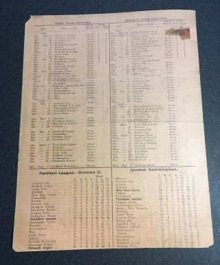 Tottenham Hotspur Vs Plymouth 1937 Football Programme 1930’s 30’s RARE Spurs 3