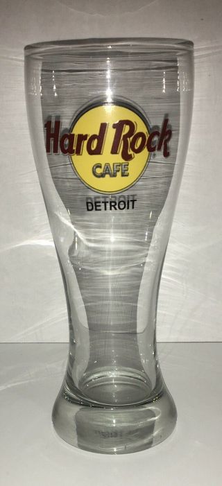 Rare Detroit Hard To Find Hard Rock Cafe Pilsner Style Beer Glass - Detroit A4