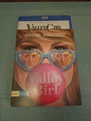 Valley Girl (blu - Ray,  2018) Oop W/ Rare Slipcover.  Shout Factory Select Cage