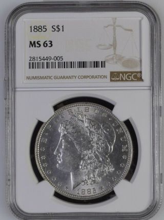 1885 Us Morgan Silver Dollar $1 Ngc Ms 63 State Uncirculated Rare Coin