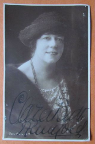 Dame Clara Butt - Rare Autographed Signed Photo Postcard Portrait Opera