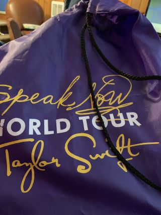 Taylor Swift Speak Now World Tour Purple Draw String Bag - Extremely Rare