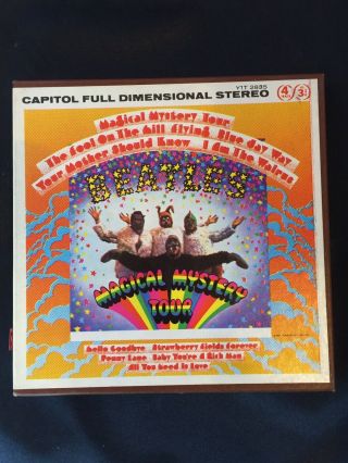 Rare 1967 The Beatles Magical Mystery Tour Reel To Reel Tape 4 Track 3 3/4 Ips