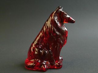 Mosser Glass Collie - Rare " Wine " - Hard To Find Color -