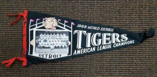 Rare 1968 Detroit Tigers World Series,  American League Champions Picture Pennant