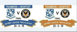 Tranmere Rovers Newport County Skybet League Two Ultra Rare 2019 Playoff Badge
