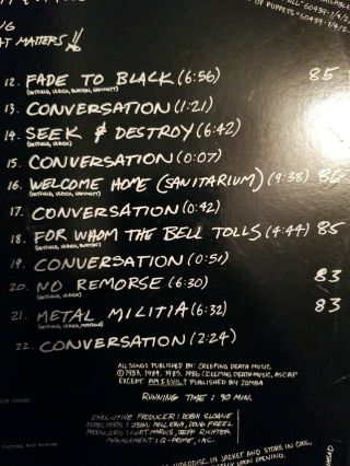 Metallica,  laserdisc,  rare footage of the great Cliff Burton. 5
