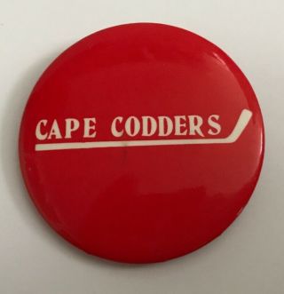 Rare Vintage Cape Codders Button Pin Nahl North American Hockey League Cod Mass