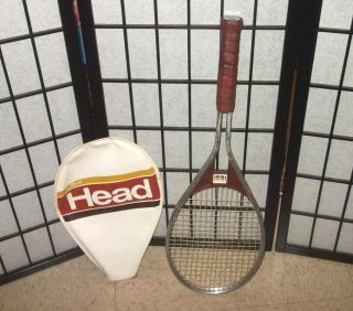 Rare Amf Head Edge Aluminum Tennis Racket Racquet Old Vtg Strung 4 1/2,  Cover