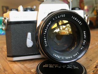 Asahi Pentax Takumar 50mm F/1.  4 Lens Rare 8 - Element Version S/n 1484481