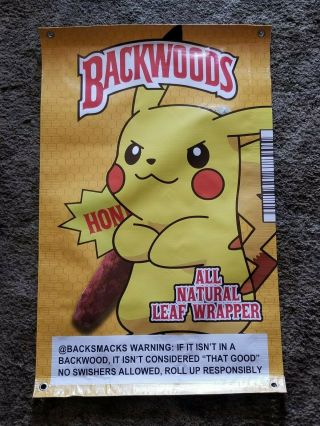 Rare Backwoods Large Vinyl Poster " Pikachu "