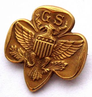 Rare 1/20 10k Gold Traditional Girl Scout Membership Pin Eagle Lower Hallmark