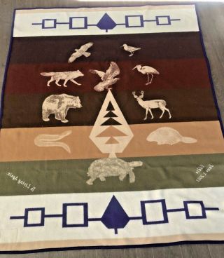 Revisable Pendleton Beaver State Iroquois Clans Blanket Nys Rare 78  X 62