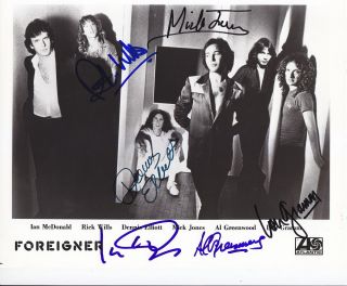 Foreigner Signed Photo Classic Line - Up All 6 Rare Lou Gramm,  Mick Jones,  4 Proof
