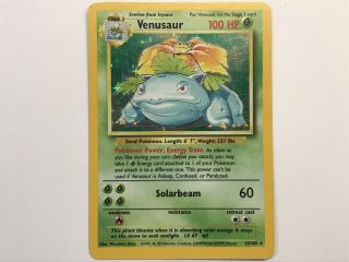 Pokemon Tcg Venusaur Played Holo Base Set Rare 15/102 Pl
