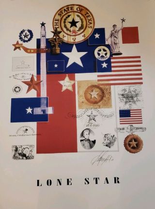Gary Havard Rare Signed In 2002 Lone Star State Of Texas Poster