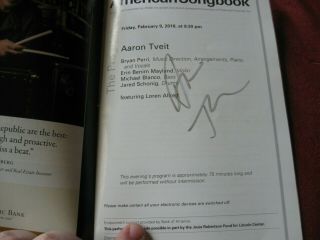Aaron Tveit Rare American Songbook Autographed Playbill