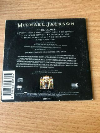 Michael Jackson In The Closet Australia CD Single CARDSLEEVE 658033 2 RARE 2