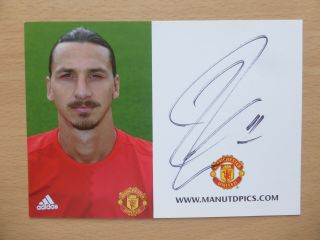 2016 - 17 Zlatan Ibrahimovic Signed Manchester United Club Card - Rare (16114)
