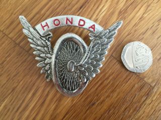 Rare Vintage Large Honda Motorcycle Usa Origin Pin Badge Tt 2