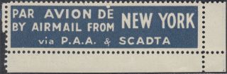 Colombia 1932 Modified Rare Via Paa Scadta Ny Usa Airmail Etiquette