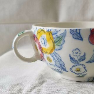 RARE Vintage VERNON KILNS METLOX Choice TEA CUP & SAUCER Blue Floral COFFEE MUG 7