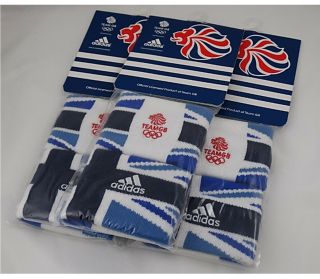 Adidas Team Gb 2012 Olympic Twin Wrist Sweat Bands Red White Blue Bnwt Rare Band